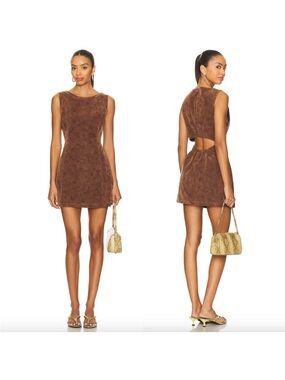Free People Atlas Suede Mini Dress in Chicory Coffee